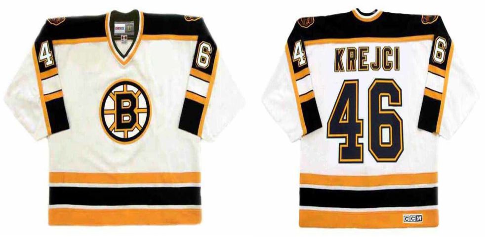 2019 Men Boston Bruins #46 Krejci White CCM NHL jerseys->boston bruins->NHL Jersey